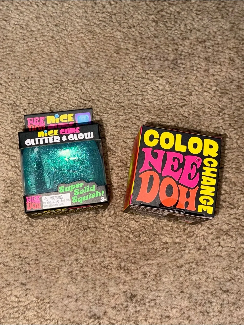 Nee Doh Color Change Glitter & Glow Super Solid Squish - Teal